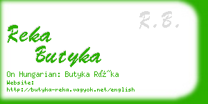 reka butyka business card